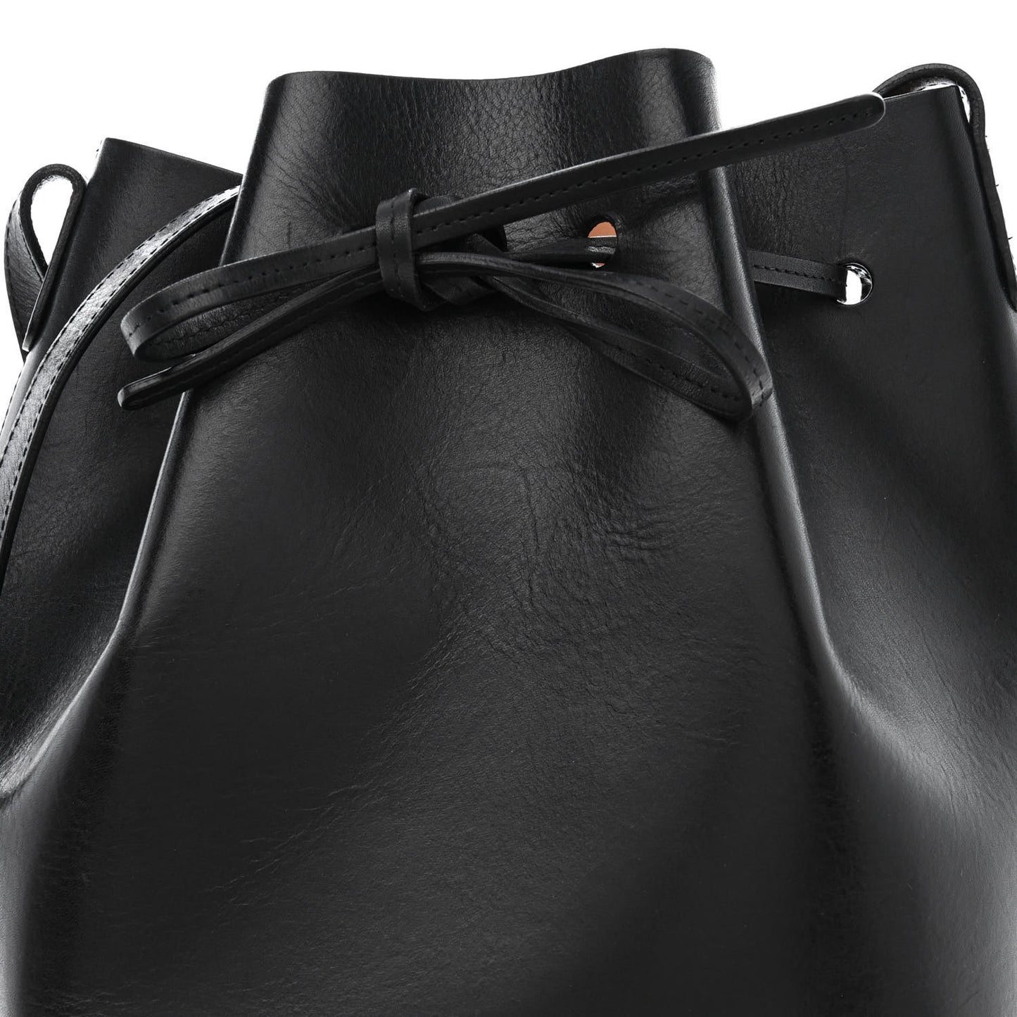 Vegetable Tanned Calfskin Bucket Bag Black Ballerina