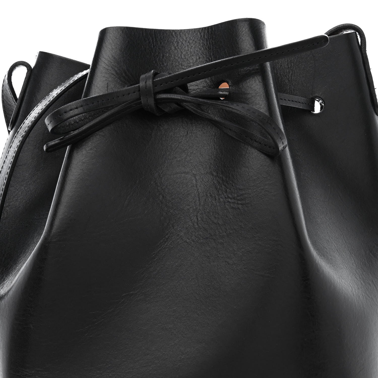 Mansur Gavriel Vegetable Tanned Calfskin Bucket Bag Black Ballerina 9 of 17