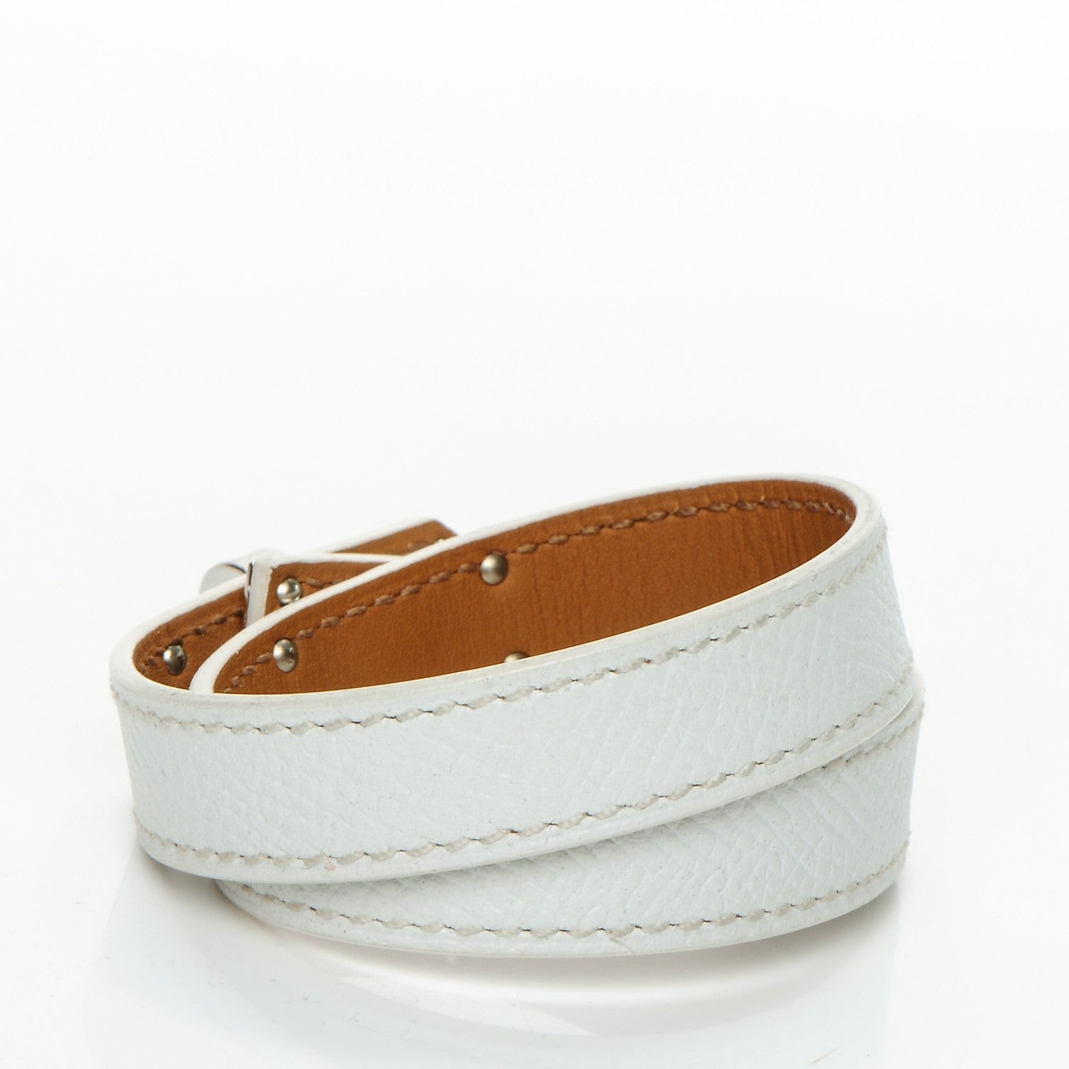 Hermes Epsom Kelly Double Tour Bracelet XS White 3 of 8