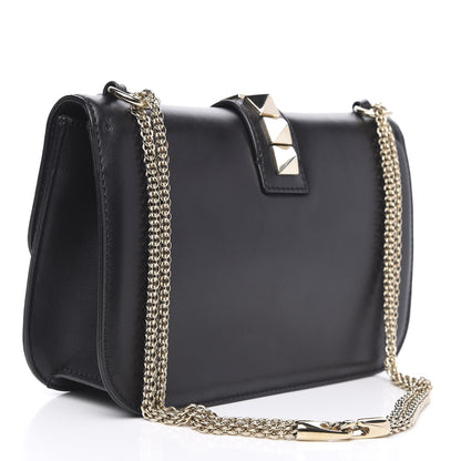 Valentino Garavani Vitello Medium Glam Lock Rockstud Flap Black 3 of 9