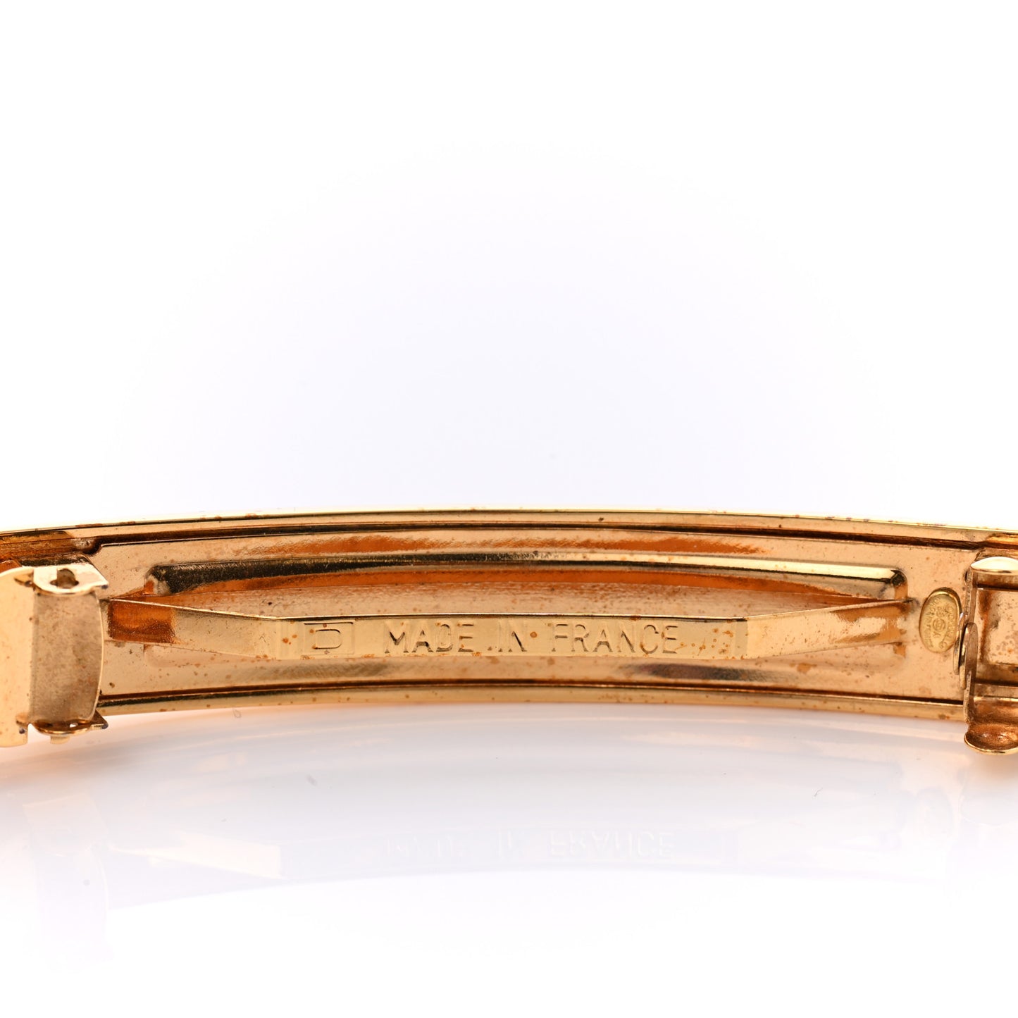 Metal Logo Hair Clip Barrette Gold