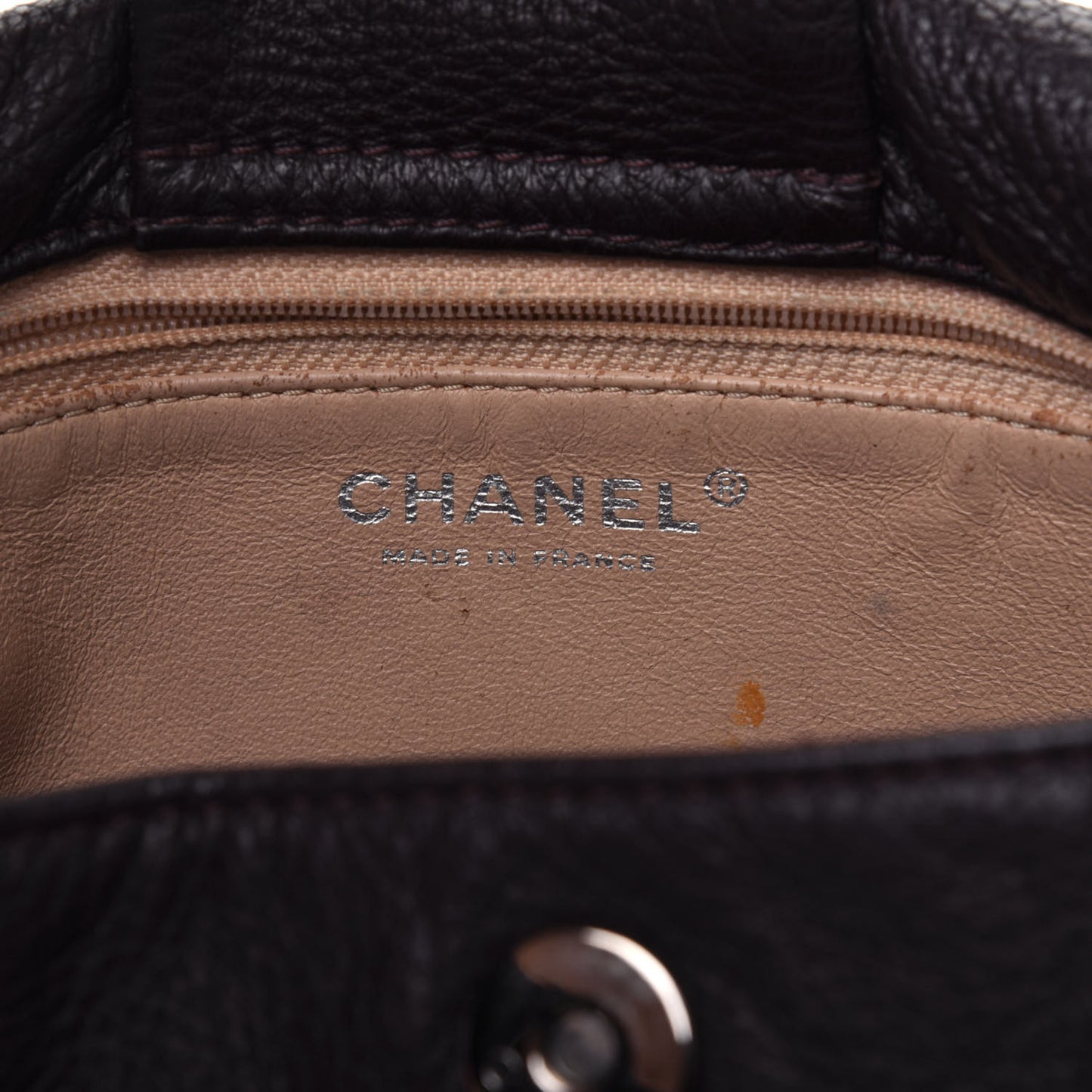 Metallic Deerskin Luxe Ligne Flap Black
