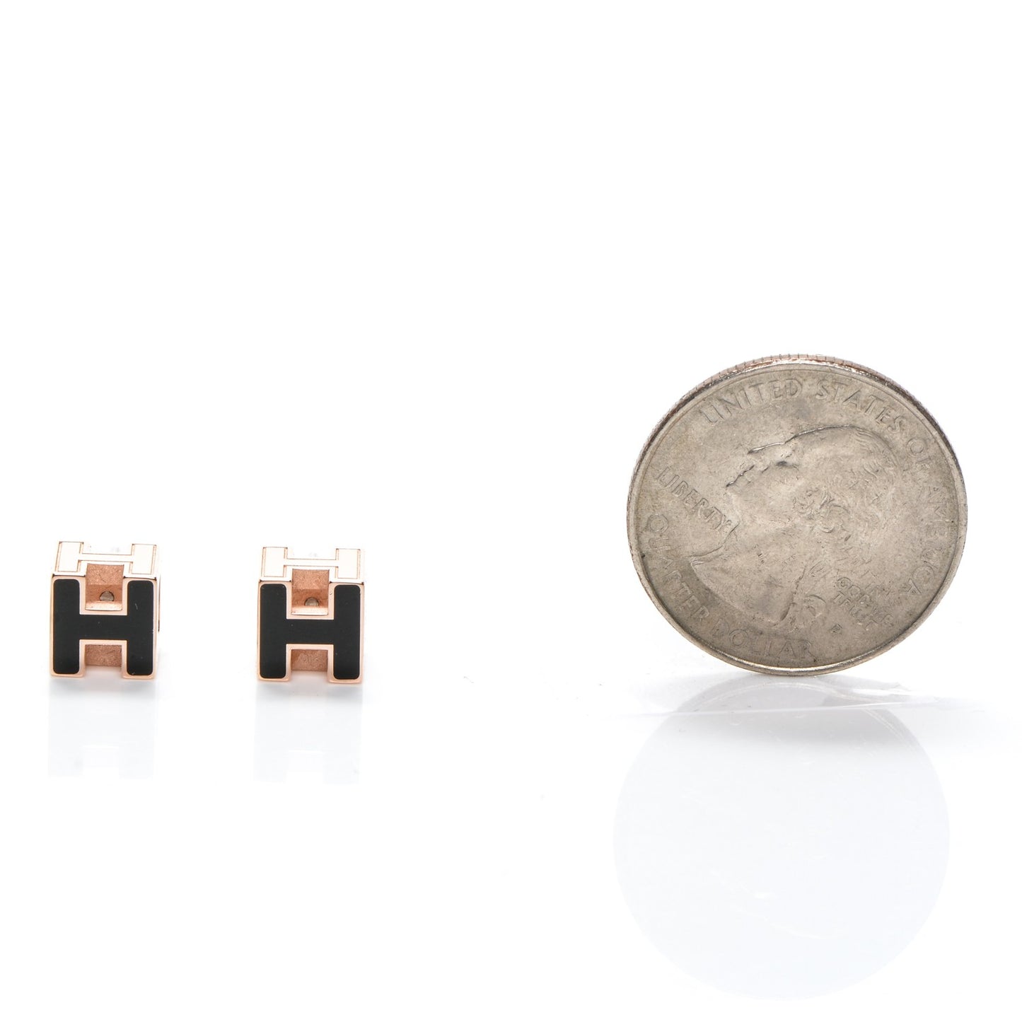 Rose Gold Plated Cage d'H Earrings Black