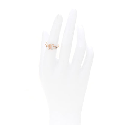 Tiffany 18K Rose Gold Diamond Mother of Pearl T Wire Ring 52 6 2 of 5