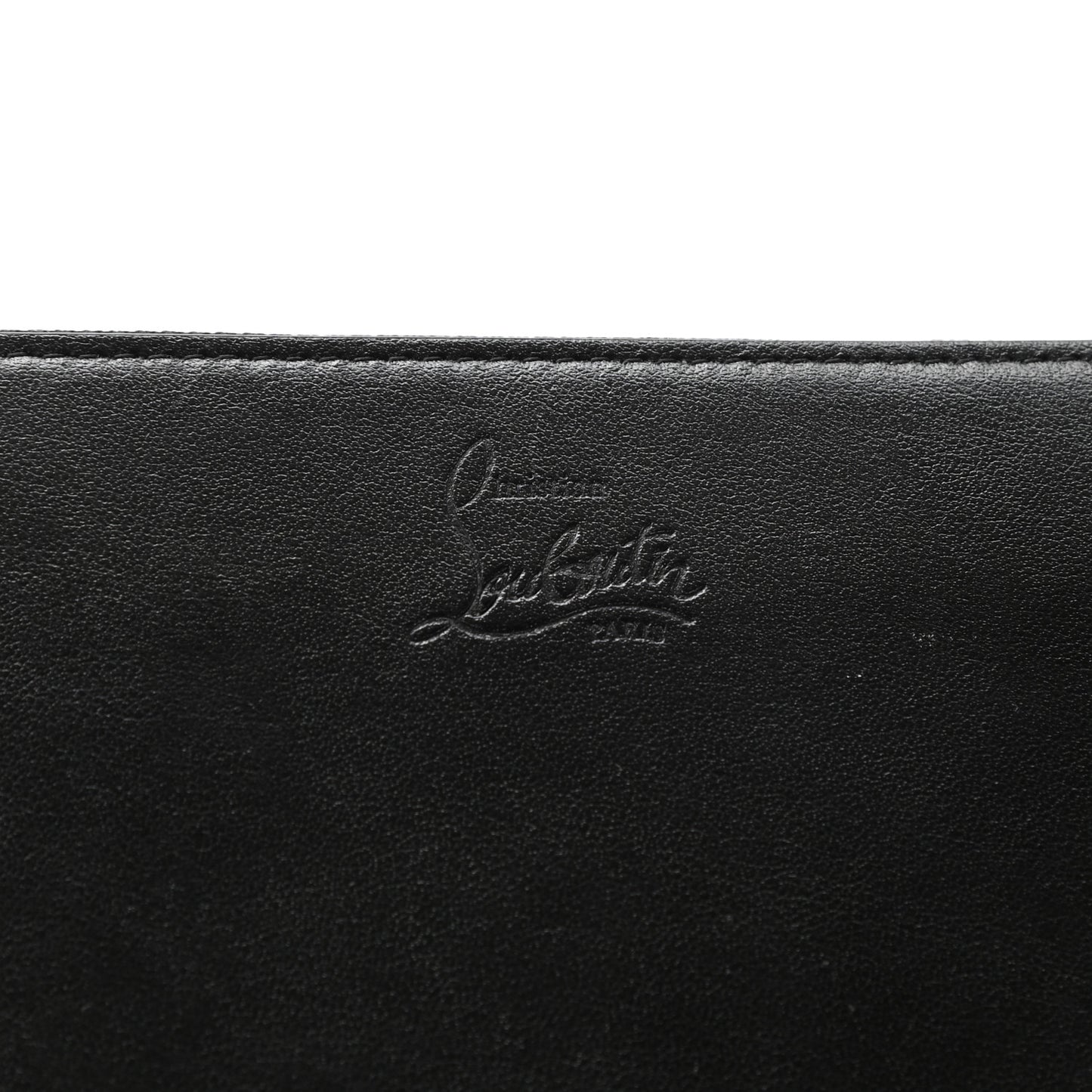 Calfskin Panettone Logo Zip Around Wallet Black Platine