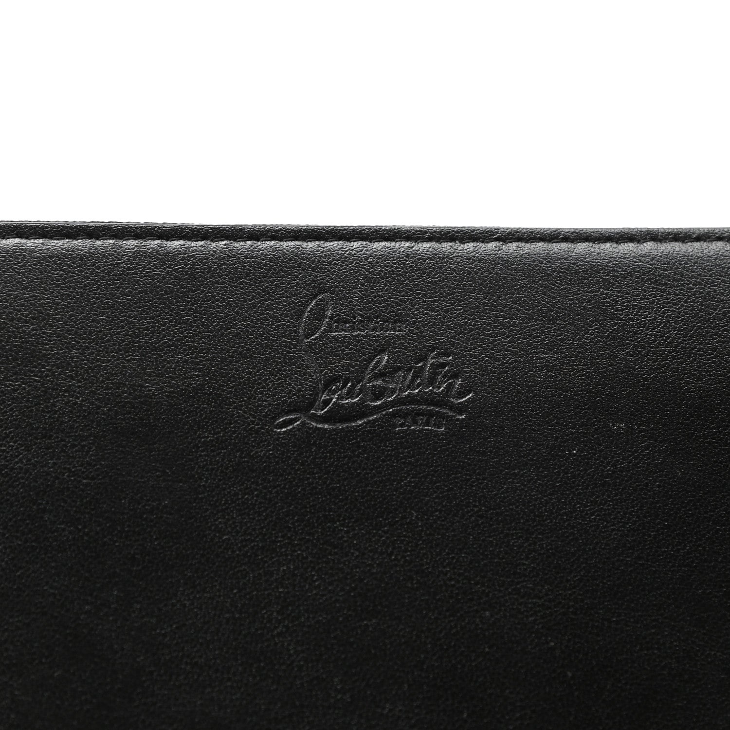 Christian Louboutin Calfskin Panettone Logo Zip Around Wallet Black Platine 8 of 8