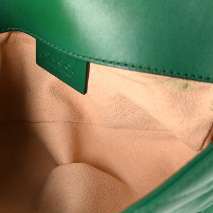 Gucci Calfskin Matelasse Super Mini GG Marmont Shoulder Bag Emerald Green 5 of 11