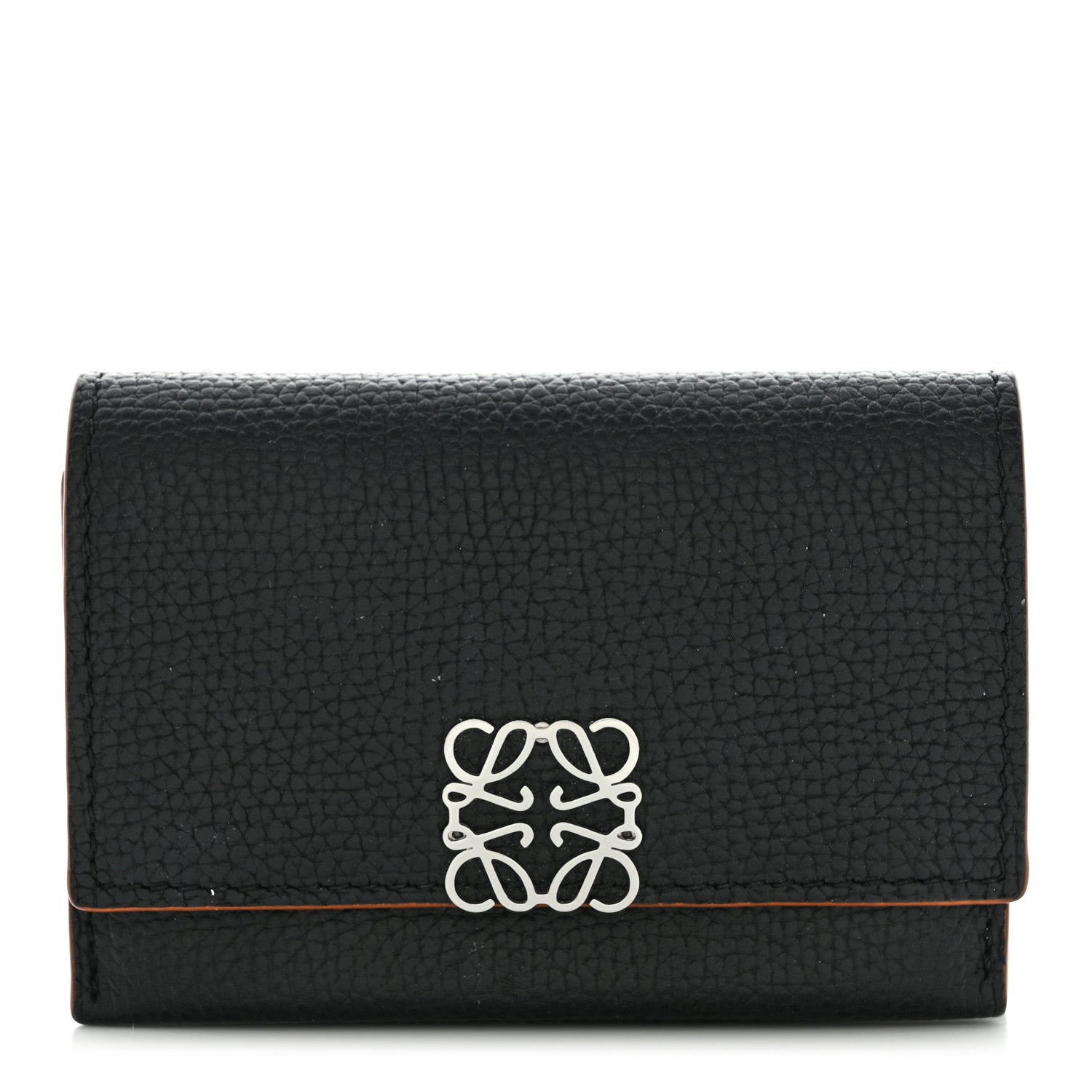 Loewe Grained Calfskin Anagram Gusset Wallet Black 1 of 12