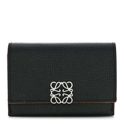 Loewe Grained Calfskin Anagram Gusset Wallet Black 1 of 12