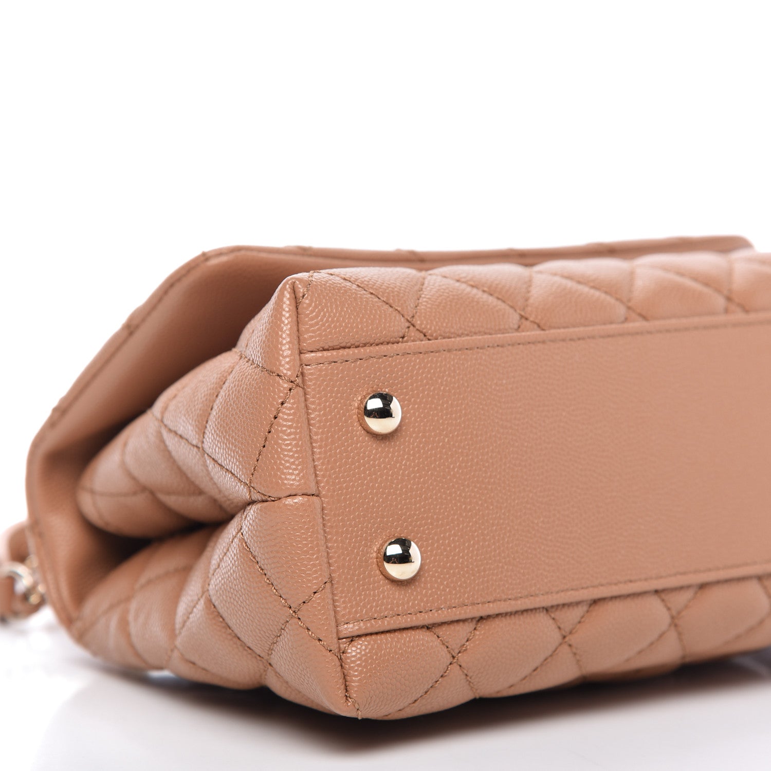 Chanel Caviar Quilted Lizard Embossed Mini Coco Handle Flap Brown 6 of 10