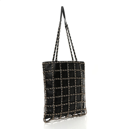 Chanel Lambskin Large Shopping Chain Tote Black 3 of 11