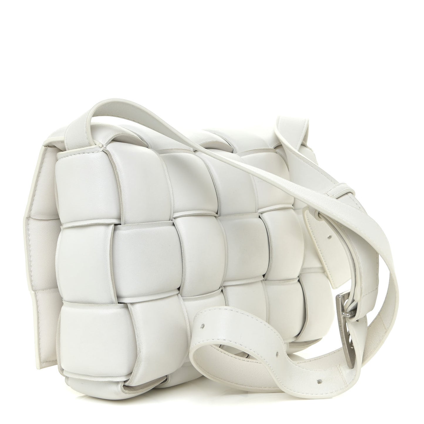 Nappa Maxi Intreccio Padded Cassette Crossbody Bag Chalk