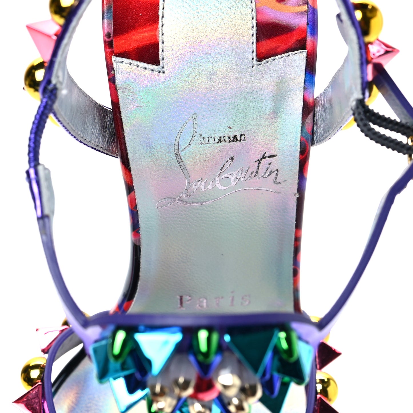 Patent Embellished Goldora Disco 100 Sandals 36.5 Multicolor