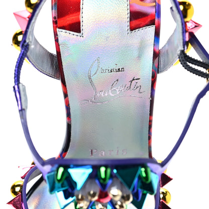 Christian Louboutin Patent Embellished Goldora Disco 100 Sandals 36.5 Multicolor 5 of 8