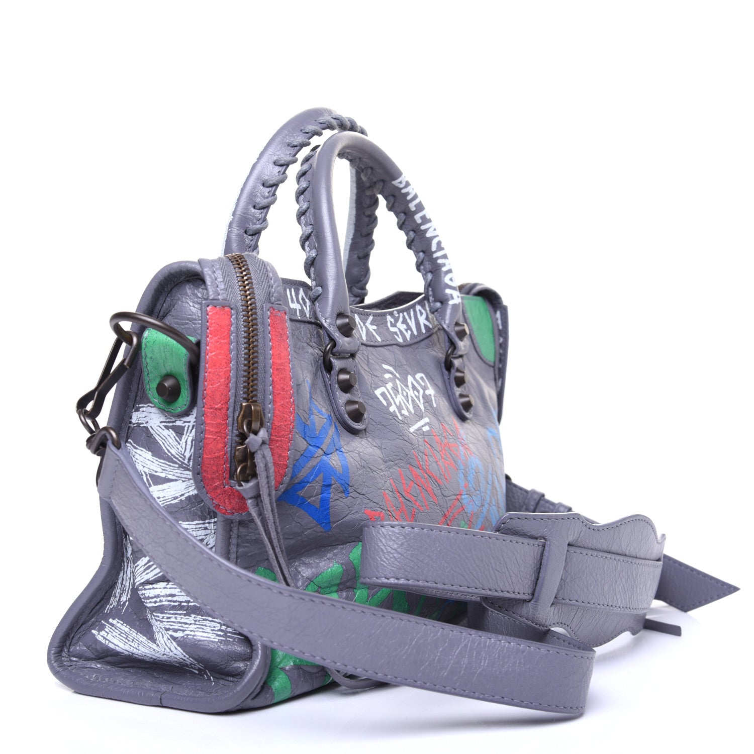 Balenciaga Agneau Graffiti All Over Classic Hardware S City Grey 3 of 15