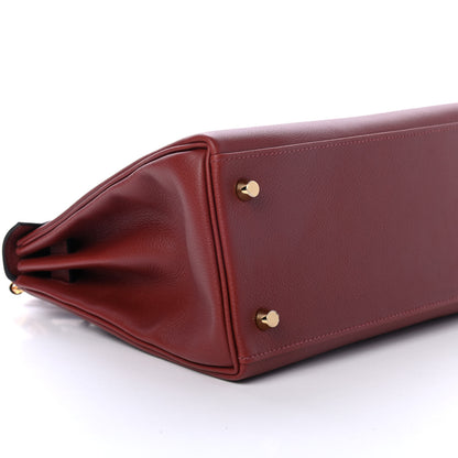 Hermes Evercolor Kelly Retourne 28 Rouge H 8 of 10