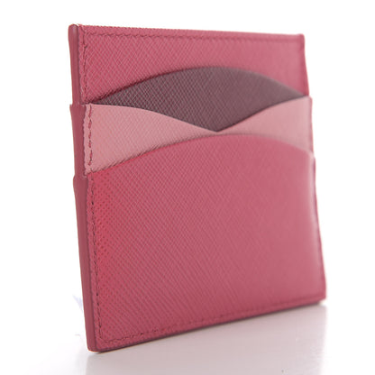 Prada Saffiano Metal Card Case Peonia Cerise 3 of 9
