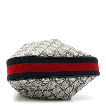Gucci GG Supreme Monogram Textured Calfskin Web Small Attache Shoulder Bag Beige Blue 4 of 11