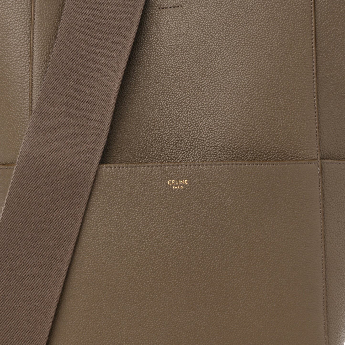 Soft Grained Calfskin Sangle Bucket Bag Taupe