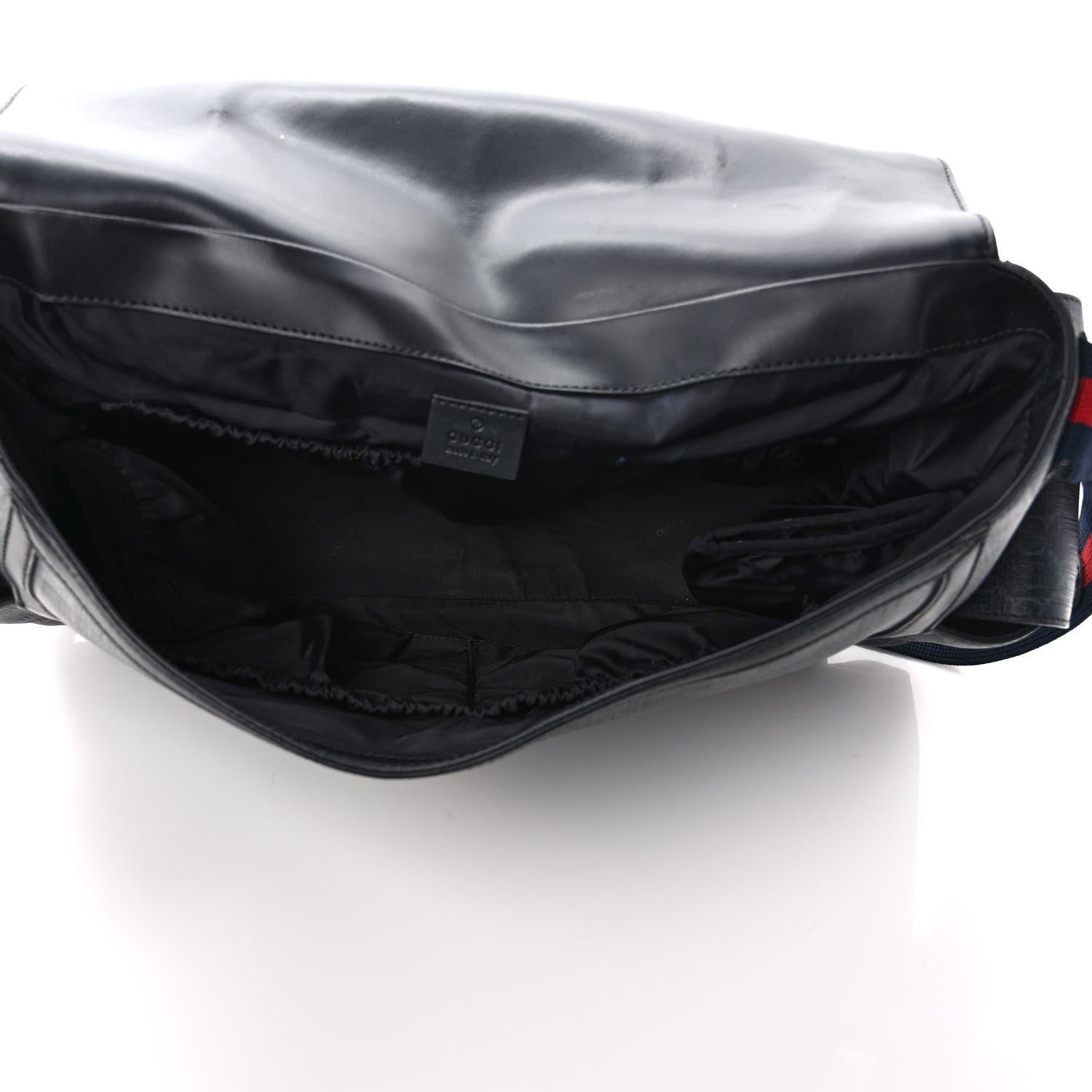 Gucci GG Supreme Monogram Web Messenger Diaper Bag Black Grey 5 of 13