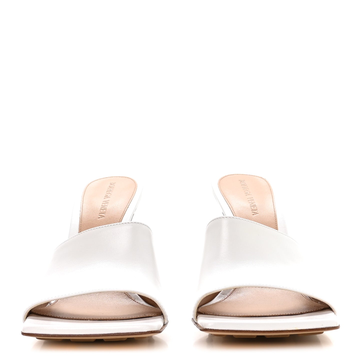 Lambskin Stretch Mule Sandals 40 Optic White