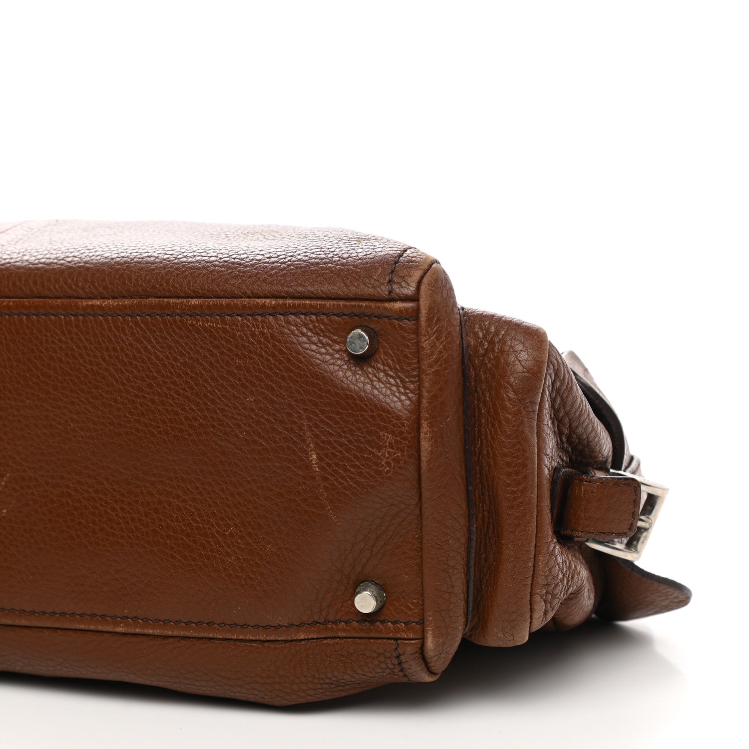 Prada Vitello Daino Buckle Shoulder Bag Tabacco 11 of 16