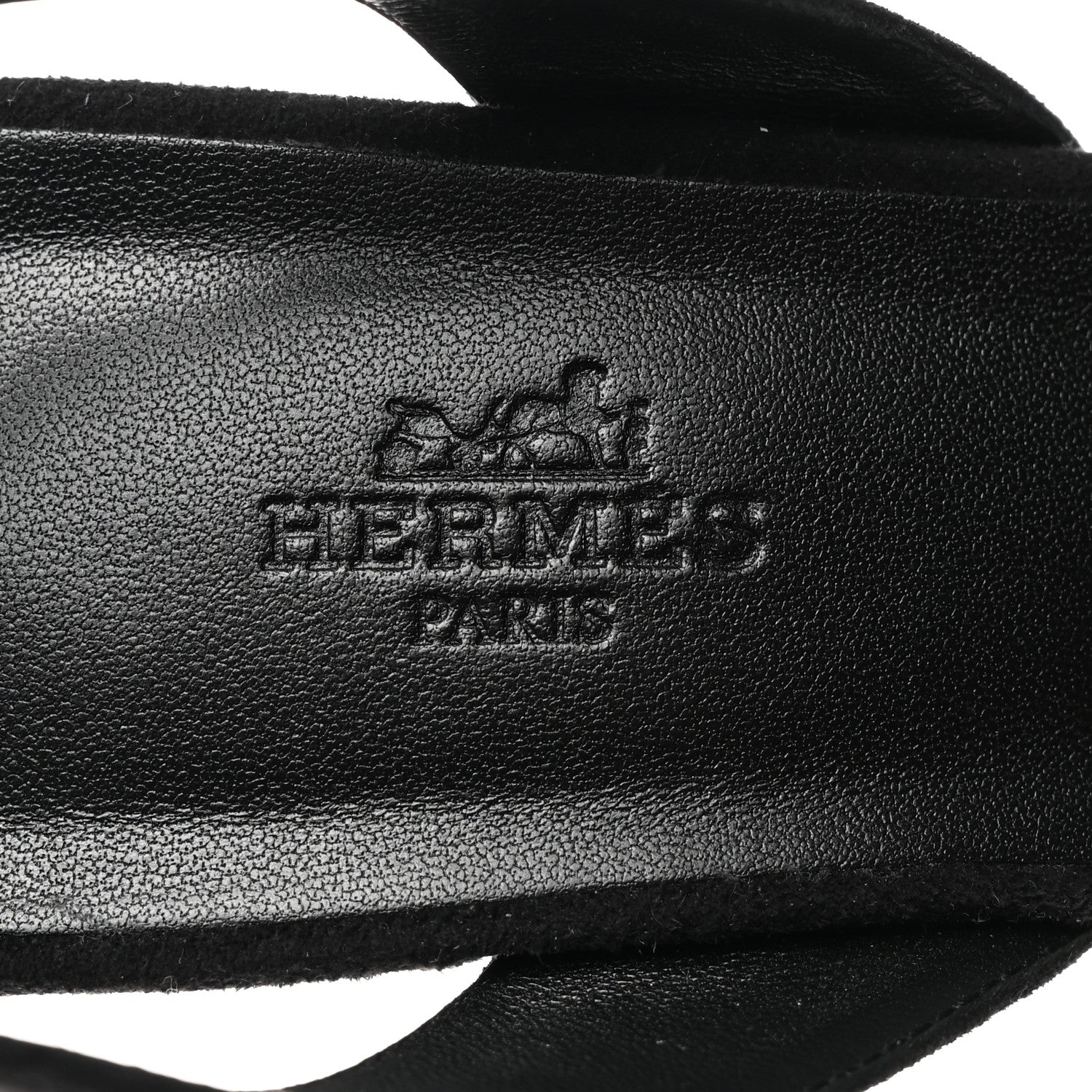 Hermes Suede Goatskin Crystal Eternite 80 Sandal 38.5 Black 6 of 9