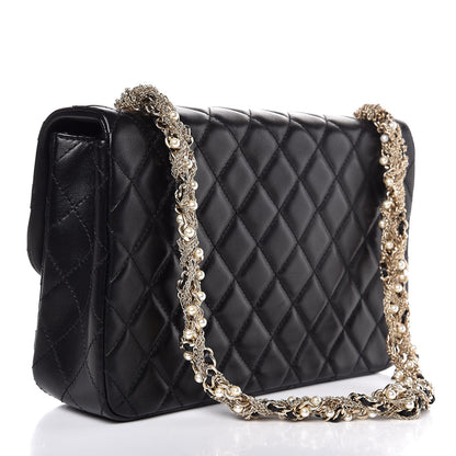 Chanel Lambskin Quilted Medium Westminster Pearl Flap Black 3 of 8