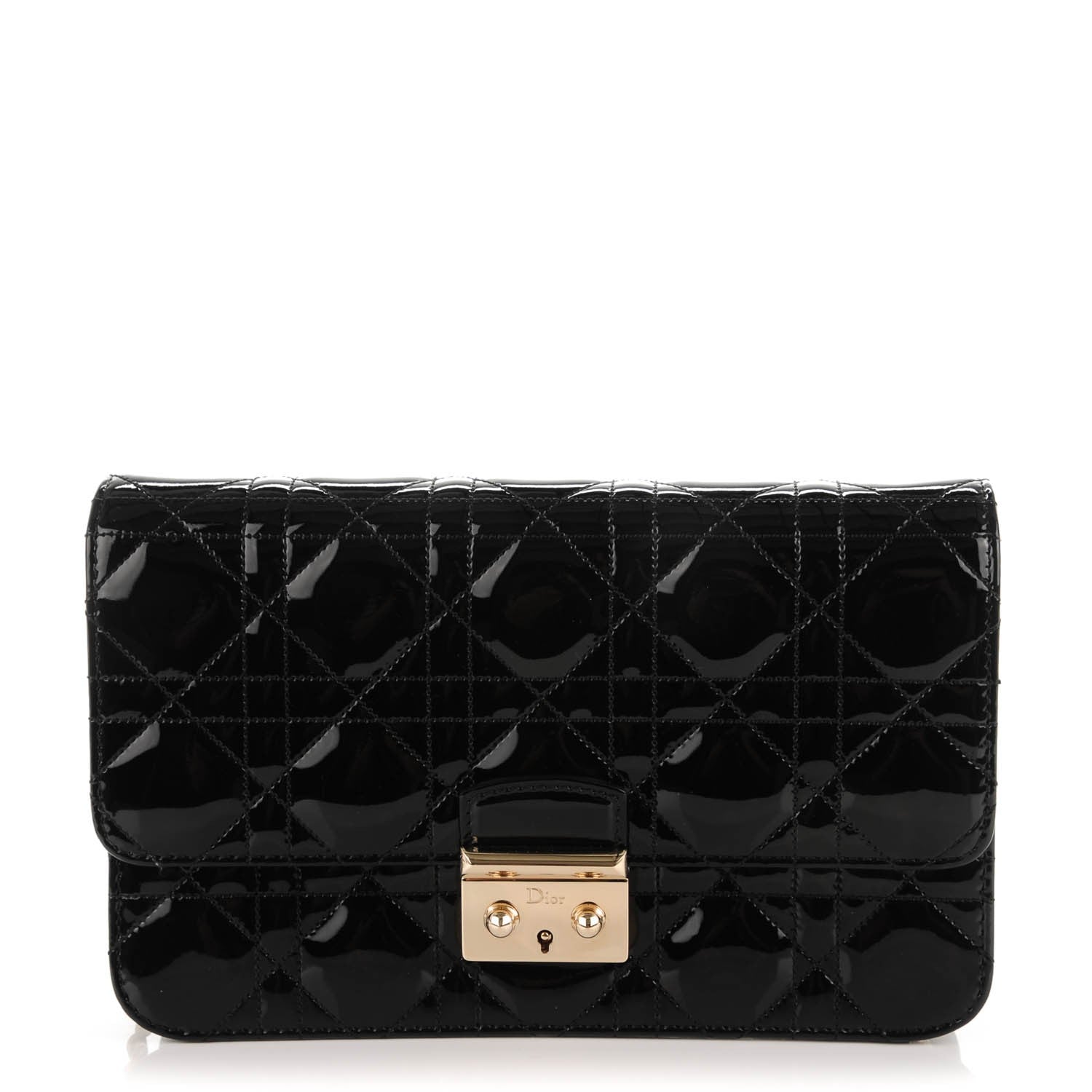 Christian Dior Patent Cannage Large Miss Dior Promenade Pouch Black 1 of 7