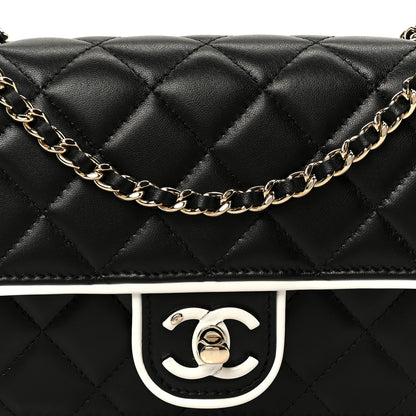 Chanel Lambskin Quilted Resin CC Mini Flap Bag Black White 9 of 12