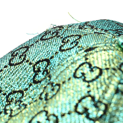 Gucci Silk Blend Jacquard Monogram Santa Barbara Baseball Hat S  Green Black Radiant 10 of 11