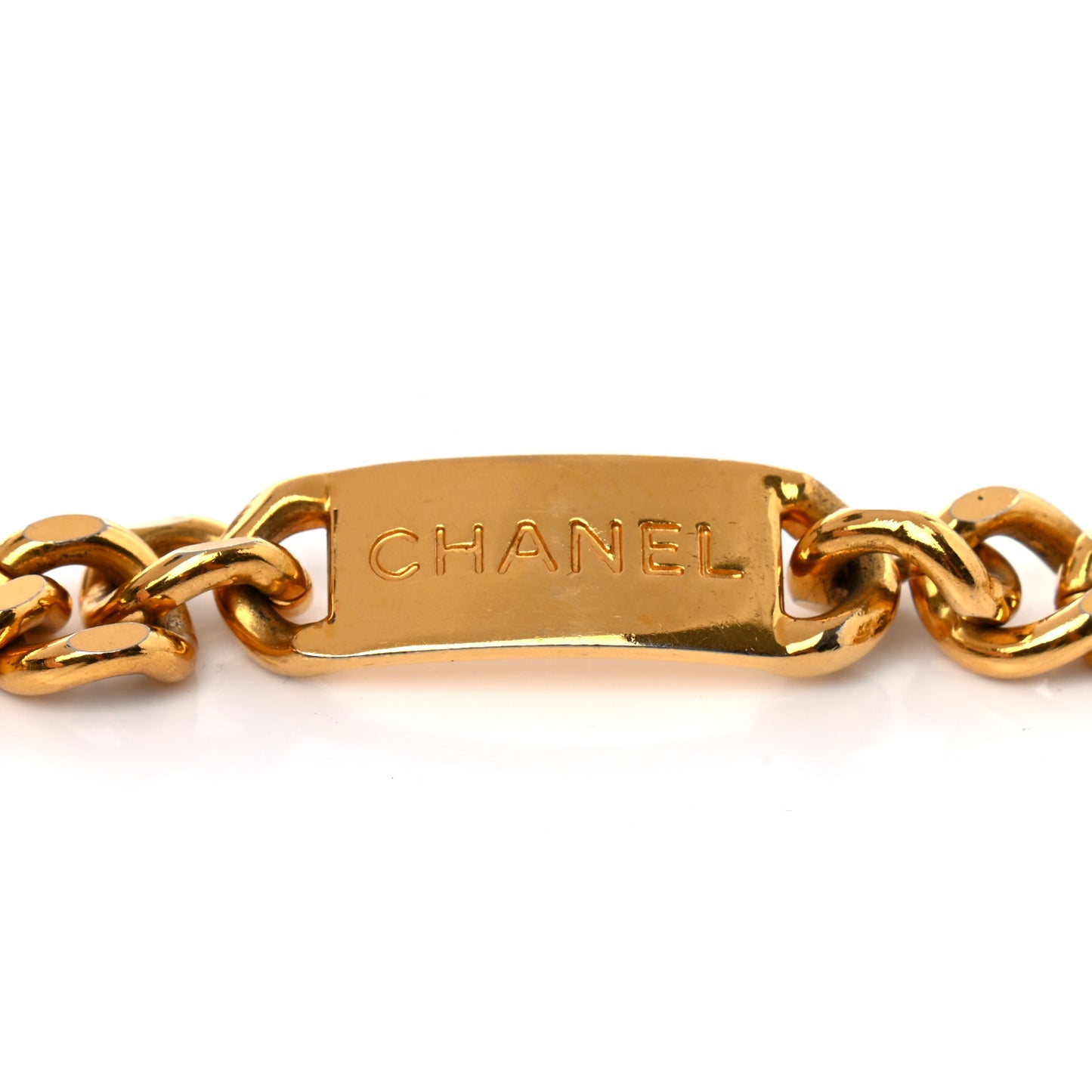 Chain CC Medallion Belt Gold