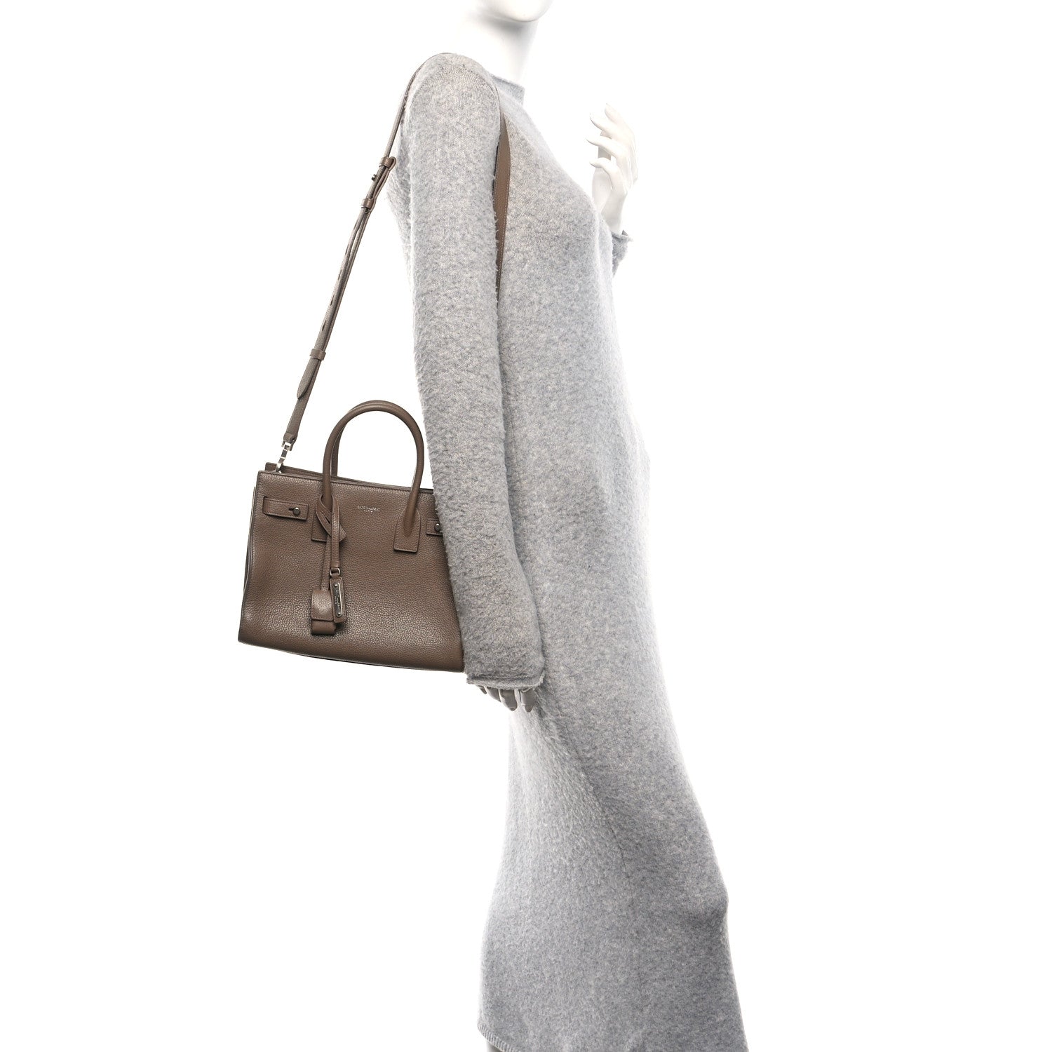 Saint Laurent Grained Calfskin Baby Sac De Jour Souple Dark Beige 2 of 12