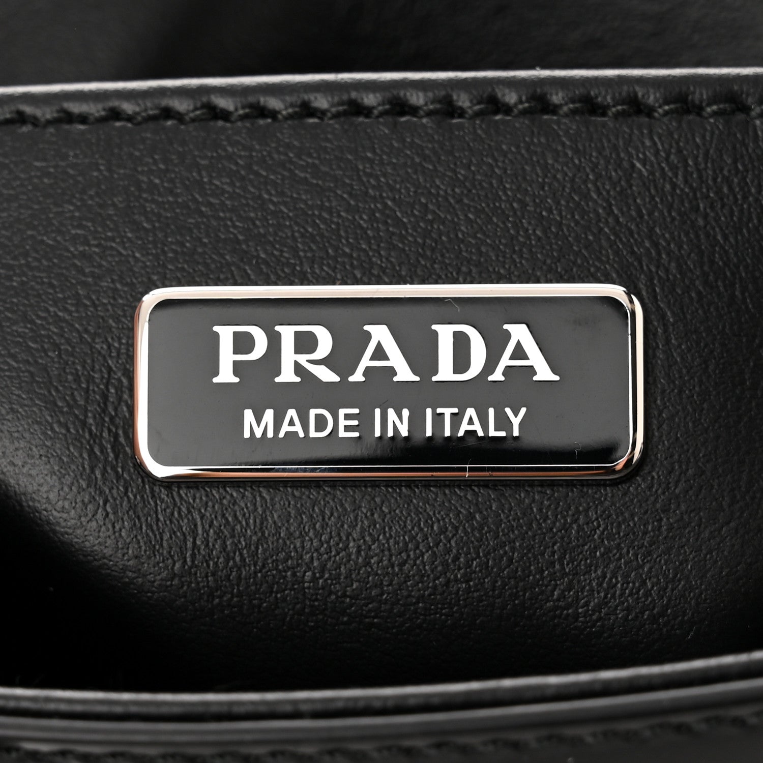 Prada Spazzolato Triangle Small Double Handle Crossbody Tote Black 6 of 10