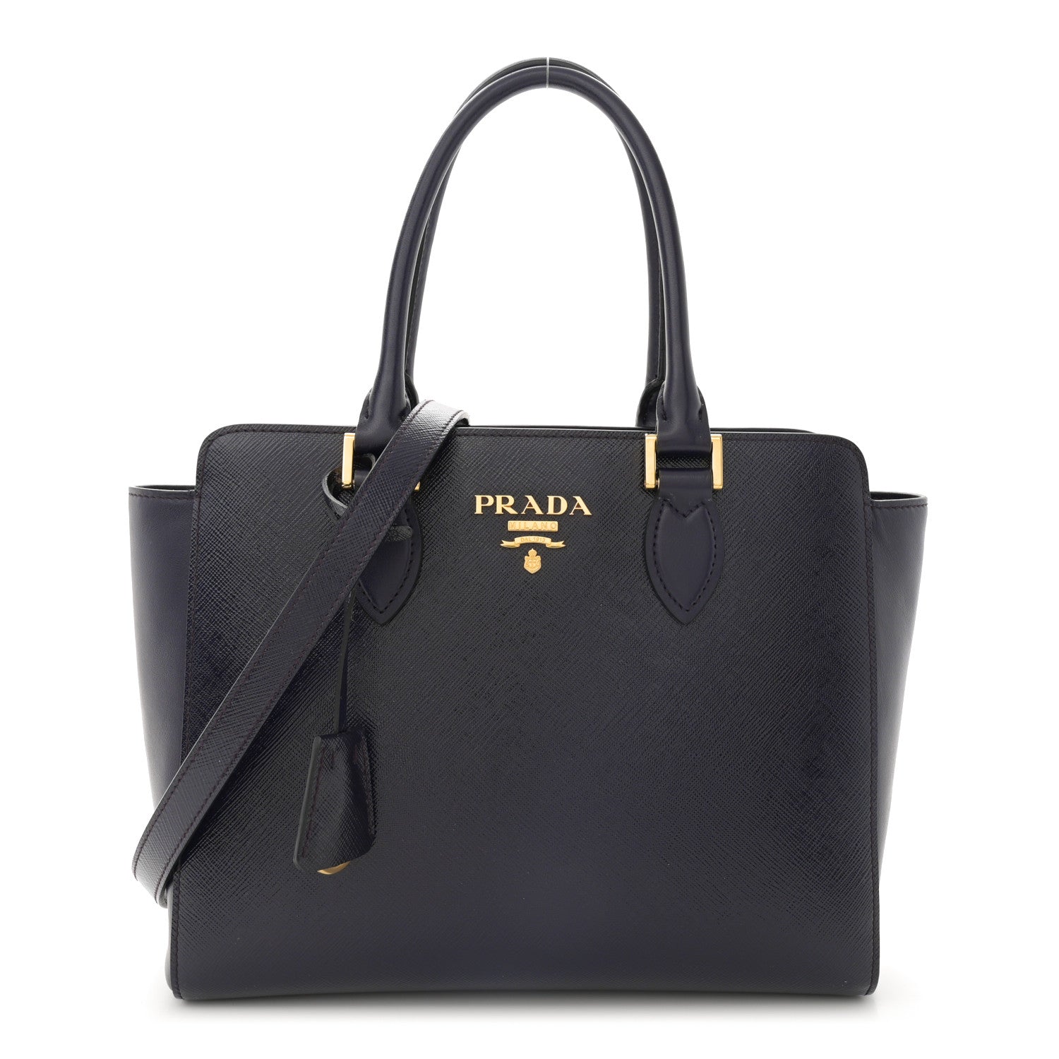 Prada Saffiano Soft Calfskin Small Zippered Tote Baltico 1 of 9