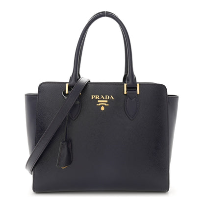 Prada Saffiano Soft Calfskin Small Zippered Tote Baltico 1 of 9
