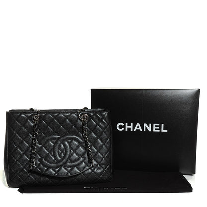 Chanel Caviar Quilted Grand Shopping Tote GST Black 4 of 8