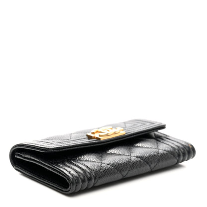 Chanel Caviar Quilted Boy Flap Card Holder Black 4 of 13