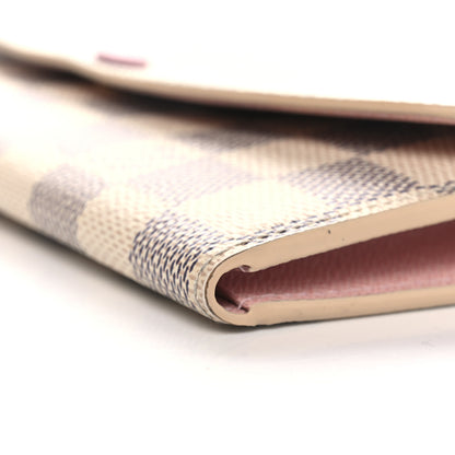 Louis Vuitton Damier Azur Emilie Wallet Rose Ballerine 8 of 9