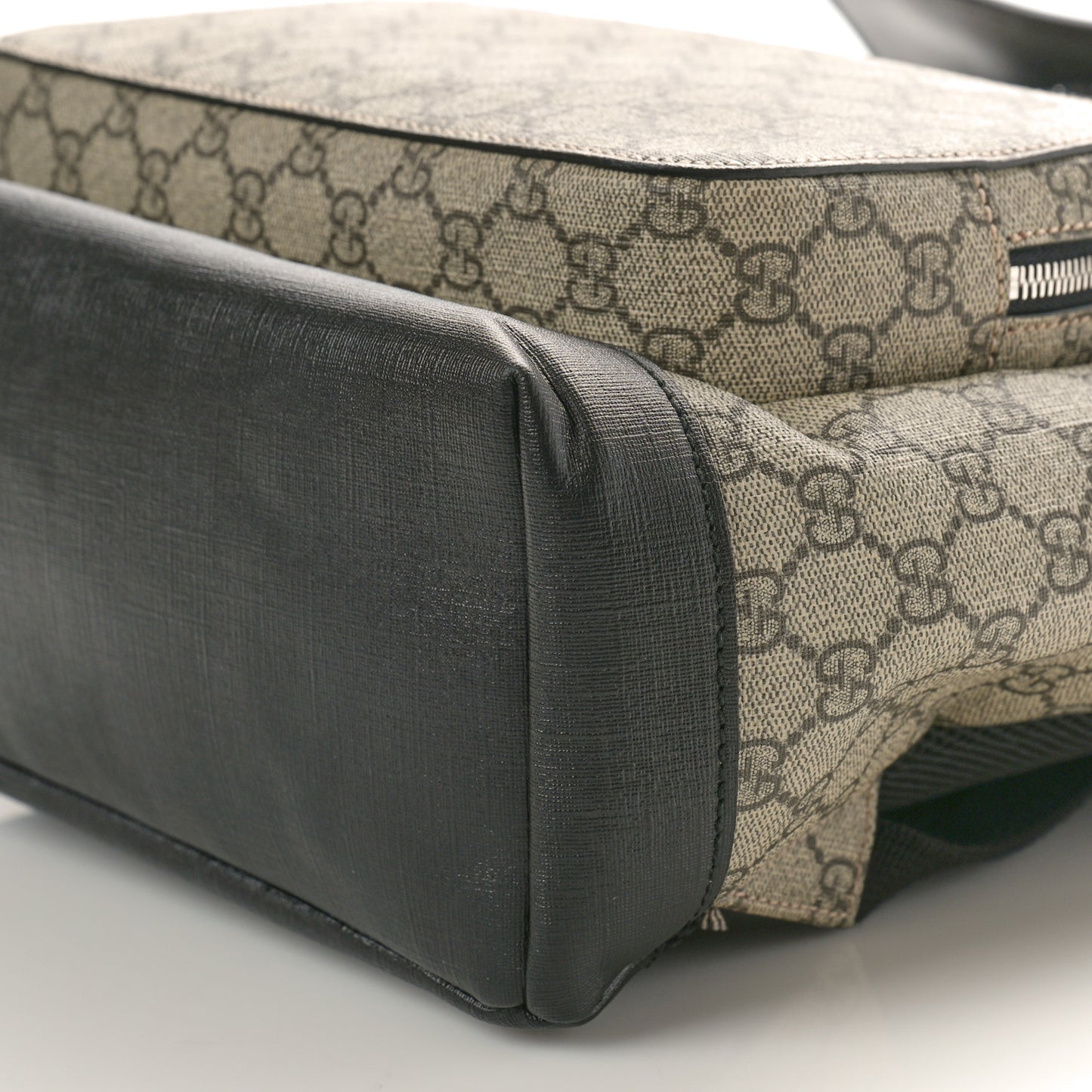 GG Supreme Monogram Single Buckle Backpack Beige Black