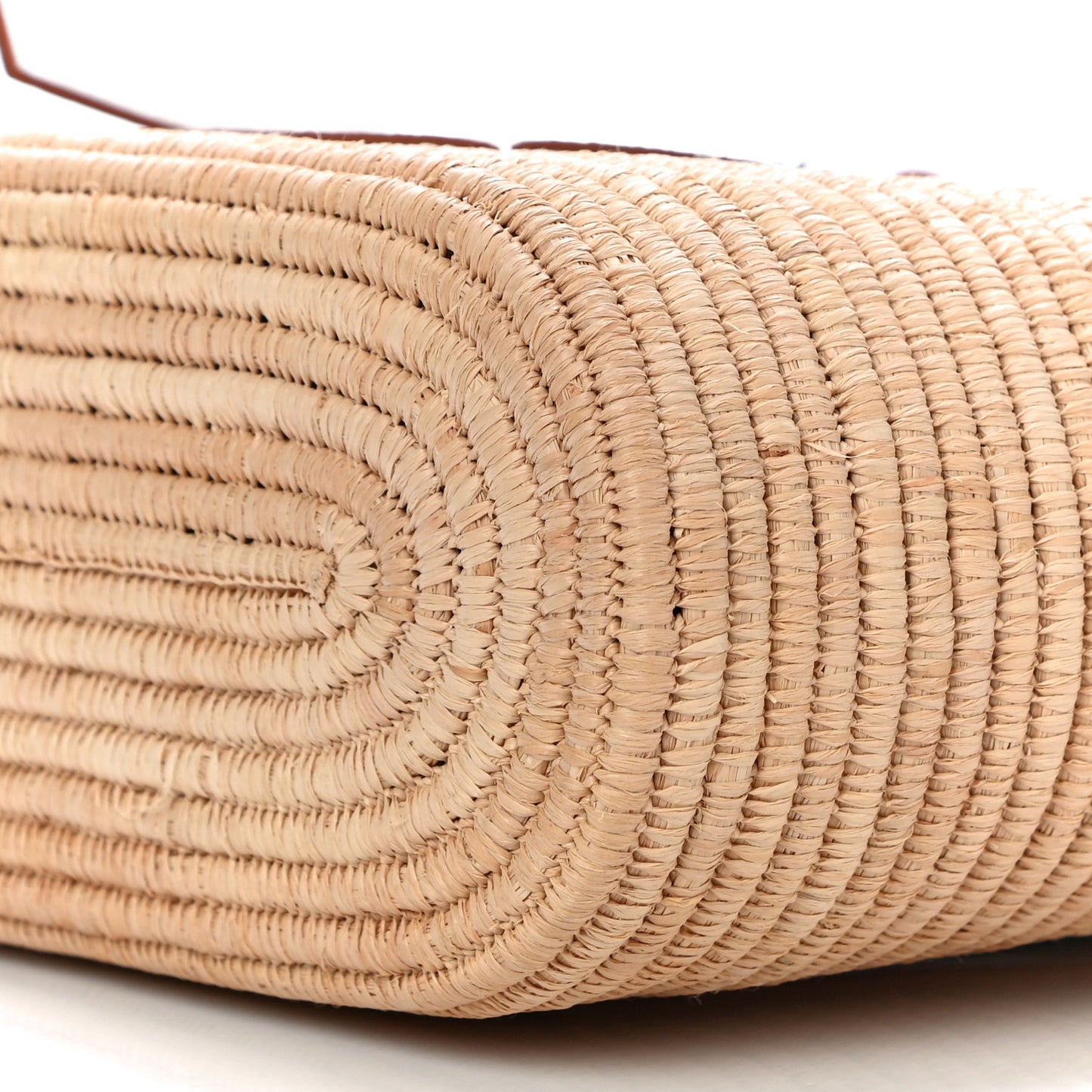 Raffia Square Basket Tote Bag Natural White