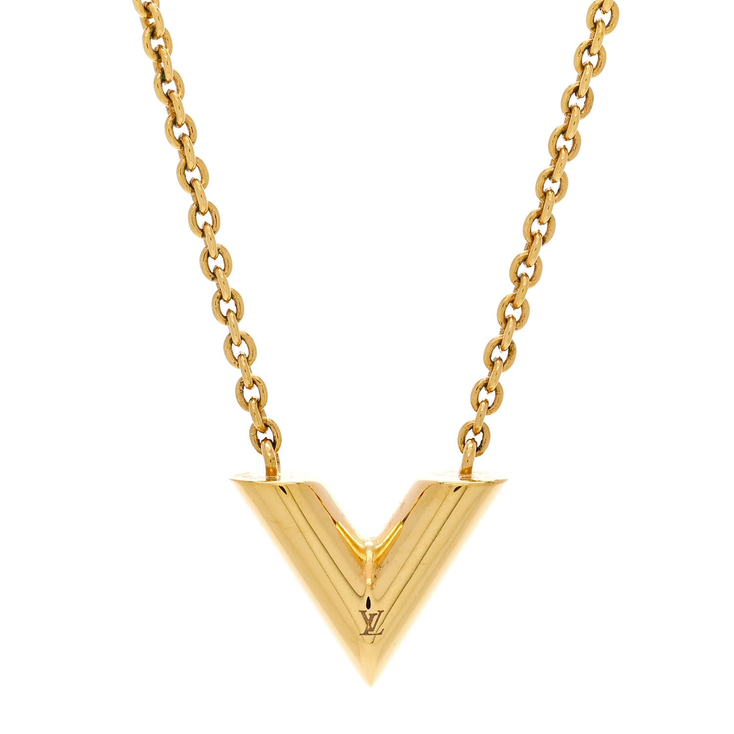 Louis Vuitton Essential V Necklace Gold 4 of 7