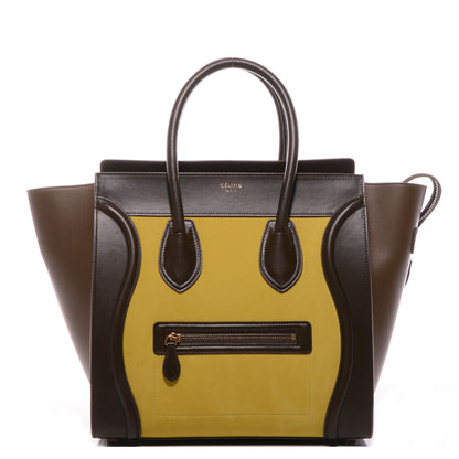 Celine Nubuck Calfskin Mini Tri-Color Luggage Chartreuse 1 of 10