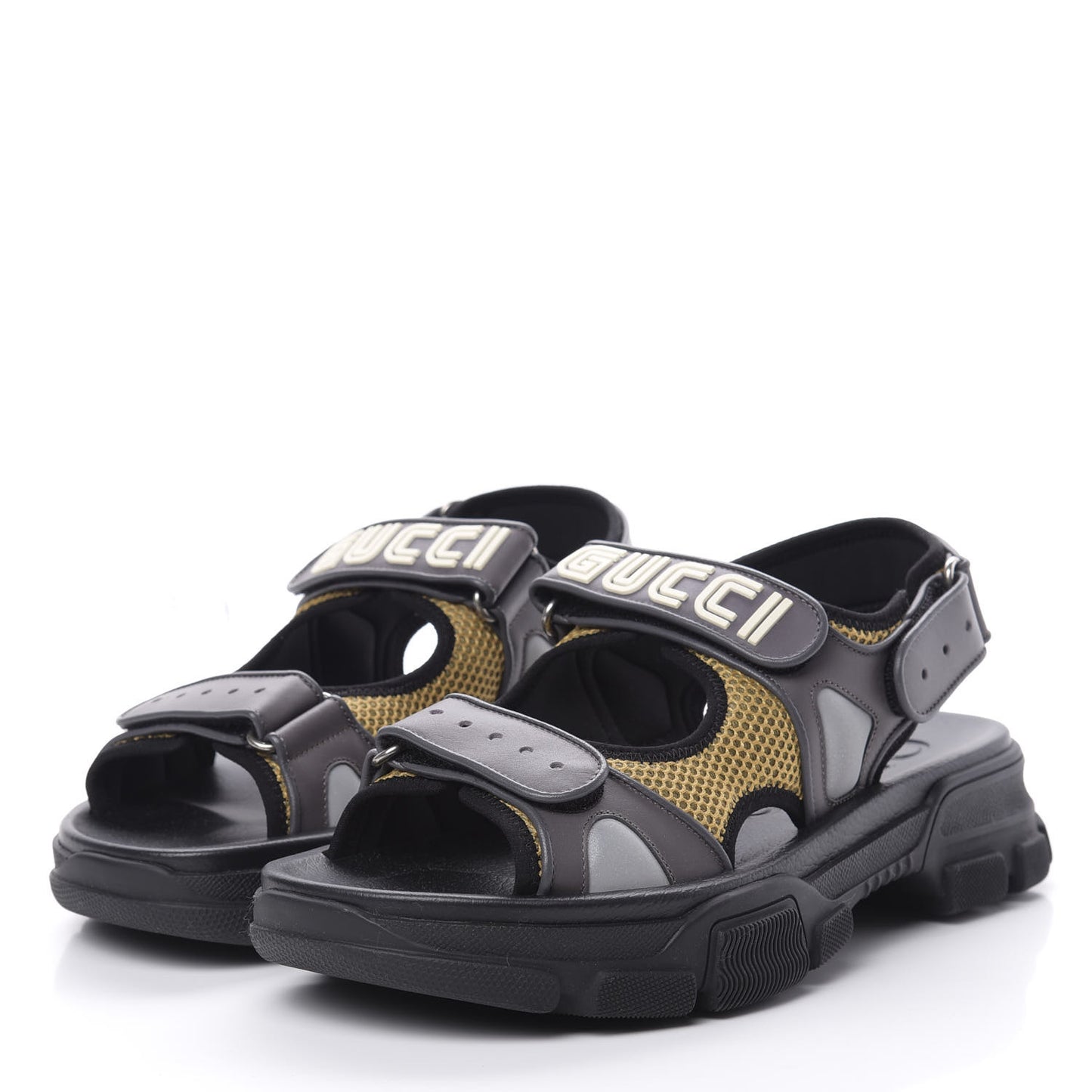 X SEGA Nappa Mesh Mens Aguru Sandals 8 Loess Black