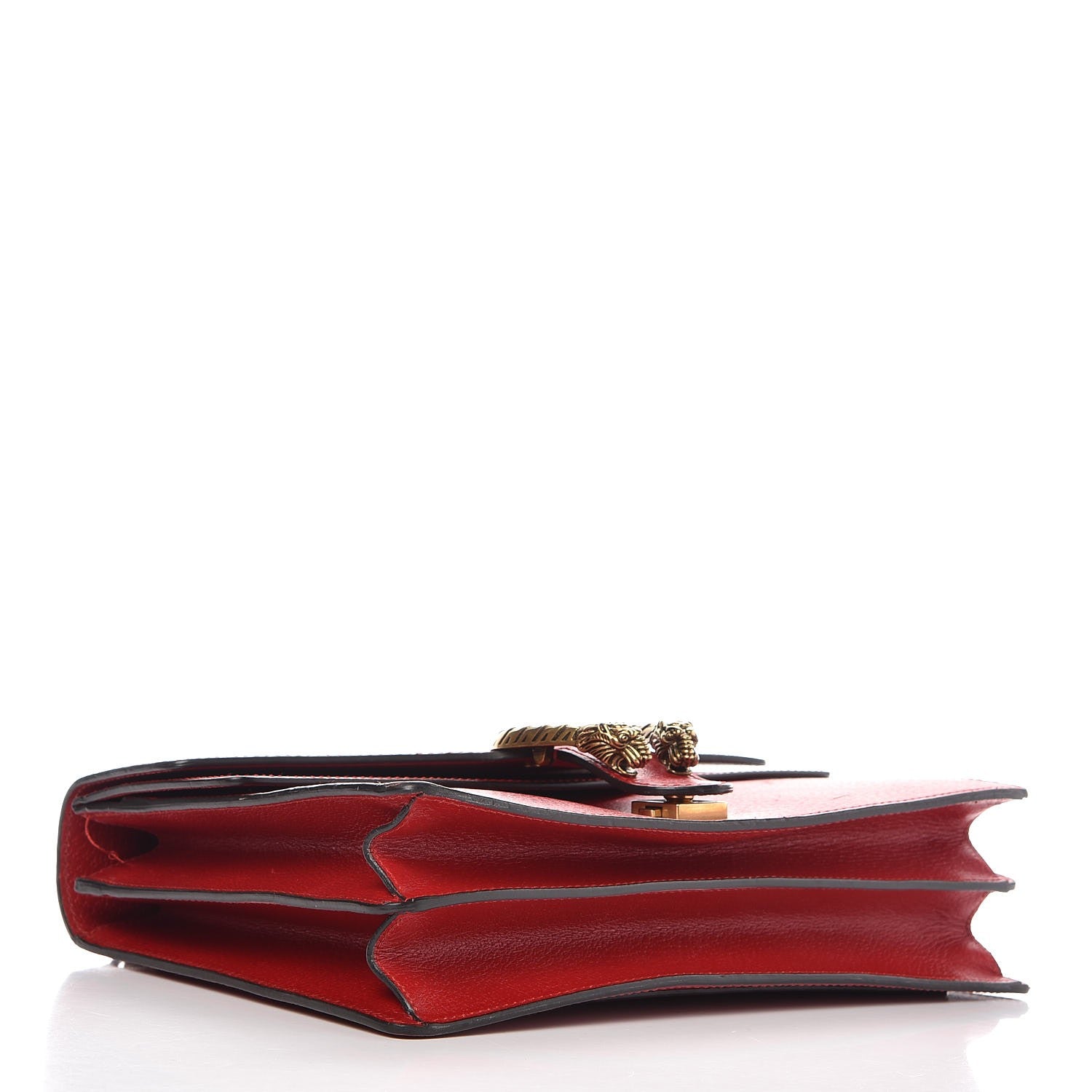 Gucci Textured Calfskin Web Medium Dionysus Shoulder Bag Hibiscus Red 4 of 18