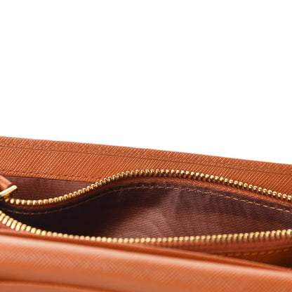 Prada Saffiano Metal Continental Flap Wallet Papaya 10 of 10