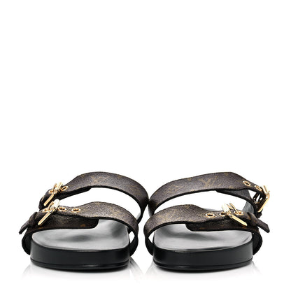 Louis Vuitton Monogram Bom Dia Mule Sandals 39 Black 2 of 9