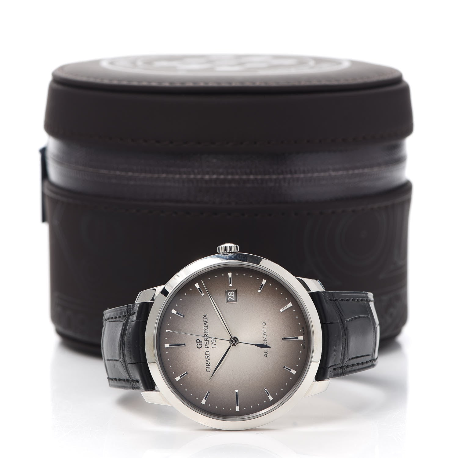 Franck Muller GIRARD PERREGAUX Stainless Steel Alligator 40mm 1966 Automatic Watch Grey 49555 5 of 5