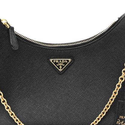 Prada Saffiano Lux Re-Edition 2005 Shoulder Bag Black 8 of 14