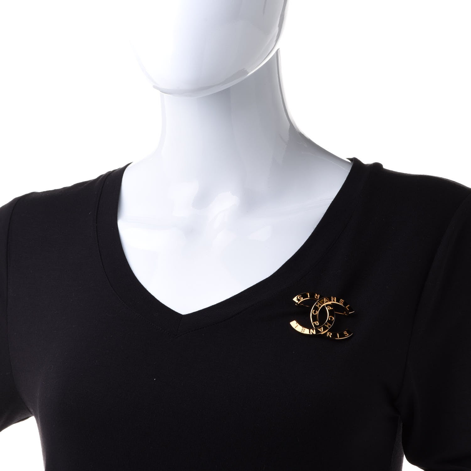 Chanel Metal Paris Button CC Large Brooch Gold 2 of 6